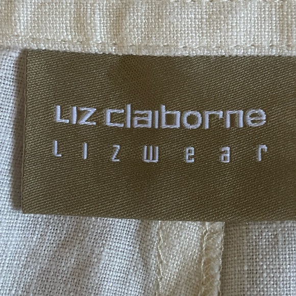 NWOT  Liz Wear by Liz Claiborne Womens Khaki linen drawstring shorts Size 8 - Picture 14 of 16
